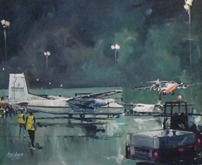 Busy night apron at Liverpool Airport